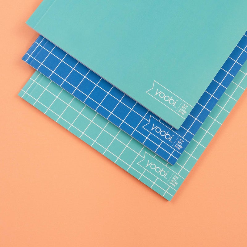 Yoobi | Notebook with Printed Cover | 60 College Ruled Sheets | Mint Multicolor | Pack of 3 (YOOB4192675) - Image 4